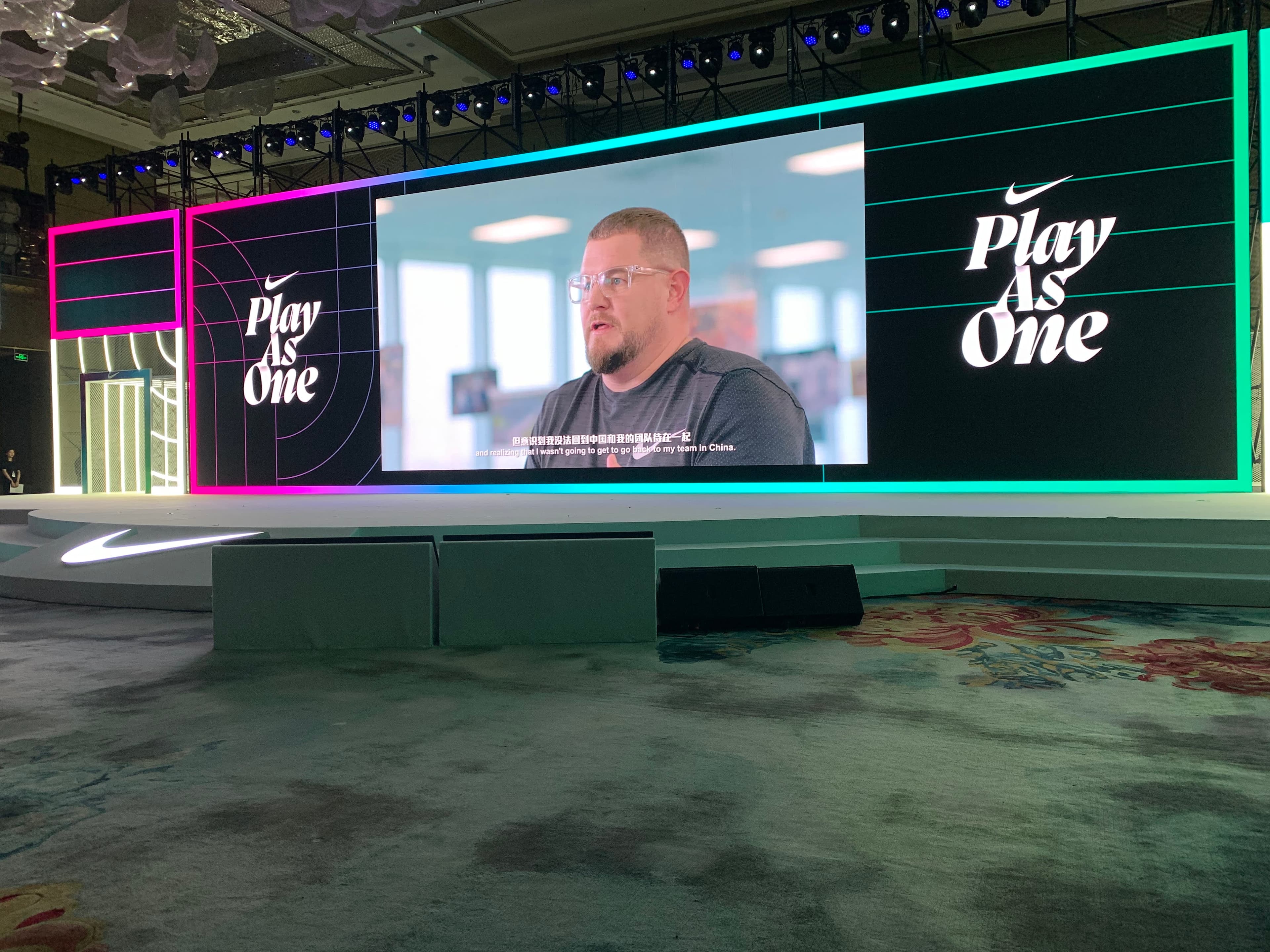 Brian Fenn on screen at Nike Greater China Play As One summit